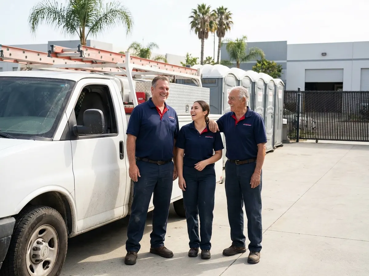 Smart Portable Toilet Supplier portable toilet rental team in Anaheim, CA
